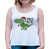 ate odjeća ženski treere dinosaur božićni tenk top bijeli