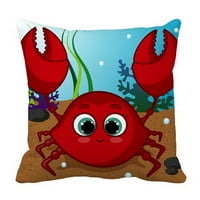 Crvena slatka rakova znak podvodni svijet nasmijani jastučni jastuk jastuk jastuk za zaštitu jastuk