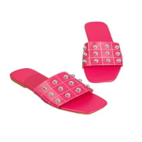Sanviglor Womens Ravne sandale Ljetni slajdovi klizne na papuče za kupanje lagane modne novine stilski