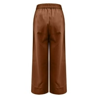 Uorcsa Street trend modni džepni džep, gumbi sa velikim širinim nogama, bogovi ženske hlače Brown