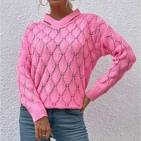 WHLBF pulover džemperi za žene, ženski zimski ovratnik džemper bez kaiševa ženki Halter izrez šuplji