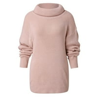 Ketyyh-Chn ženski džemper dugih rukava tanka pletena turtleneck džemper džemper, pulover na vrhu ružičaste,
