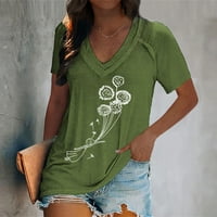 APEPAL ženske plus veličine Ljeto Print Tunic Top TOP TUNICS V VACT T majice zelena 2xl