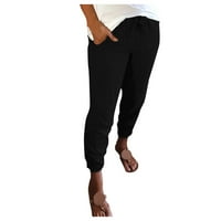 Široke pantalone za noge za žene pantalone Ljetne dna sa džepovima Hlače za hlače
