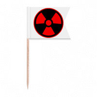 Crvena opasna checal toksična zračenja simbol za mlake zastava za zube Označavanje oznaka za zabavu