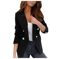 Košulje za žene plus veličine svilene satenske jakne Formalni kardigan džepovi radne kapute odijelo