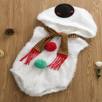 Gwiyeopda novorođenčad dječake Djevojke Božićni set Kostim snjegovića fleece hoodie šampusni šal