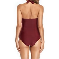 Žene Casual Solid Cross remed V-izrez bikini kupaći kostimi Kupajući jednodijelni kupaći kostim