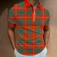 Muškarci mišića Ogrlice Polo Majice Slim Fit Scrold rukava Cvjetni grafički pamučni golf patentni košulje