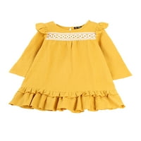 Avamo Toddler Party haljina od pune boje haljine ruffle sandress baba labava plaža žuta