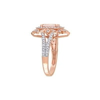 Carat morganitni prsten u 10K ružičastog ružičastog zlata s dijamantima