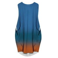 Ljetne haljine za prodaju za žene plus veličine bez rukava bez rukava Fade Color haljina okrugla izrez