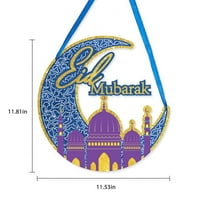 Eid Ramadan Mubarak ukrasi Eid Mubarak Viseći drveni znakovi Eid Mubarak Moon Ornament zidne zidne prozore