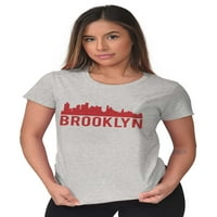 Brooklyn NYC Skyline New York City Ny Ženska majica Dame Tee Brisco Marke m