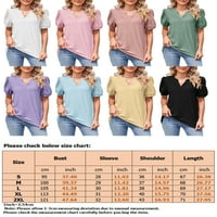 Colisha Women majica izdubljena ljetni vrhovi V izrez majica labav posao s kratkim rukavima tunik bluza