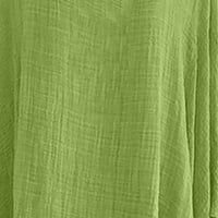 Cleance Ženske vrhove plus veličine Ljeto O vrat kratkih rukava majica čvrstih bluze zelena m