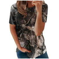 Hanas vrhovi ženske majice za odmor, klasične košulje s kratkim rukavima, modni mramor, ljetni tisak