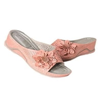 Sanviglor Womens Sandale Open TOE klina sandala na slajdama Ljeto Udobne papuče za klizanje prozračne plaže casual cipele ružičasta 5