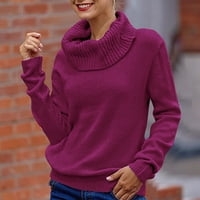Dukseri za žene Trendy Solid dugi rukav kornjač pleteni džemper od džemper za bluzu
