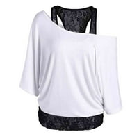 Ženski vrhovi Halter Solid bluza Casual Women modne majice rukave bijeli 4xl