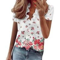 Ljetni vrhovi za žene Slatki usjev leptirski majice Flannel košulje za ribolovne košulje pamučne bluze
