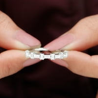 Baguette Moissine Polu vječni prsten za žene, 14k bijelo zlato, SAD 6.00