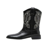 Difumos dame casual širokoplatenih zapadne kaubojske cipele za čišćenje modne vezene cipele crna 4.5