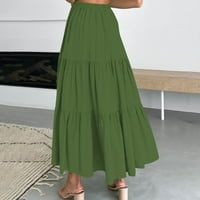 yinguo žene s boho elastični struk nagliirani linijski linijski krot s dugim plažama haljina s džepovima