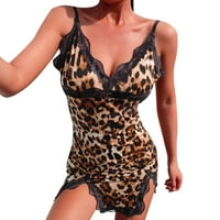 Donje rublje za donje rublje za žene noćni klub u stilu modne čipke za rezanje V-izrez Leopard se donje