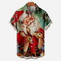 Odeerbi Grafičke majice na plaži za muškarce Casual Solid gumdovi Božićna bluza Santa Claus s džepnim