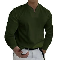 Muškarci T-majice Proljeće Ležerne prilike V-izrez Solid Boja majica s dugim rukavima za muški poslovni