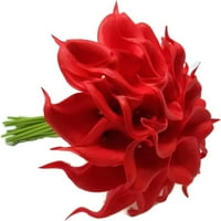 Viworld Real Touch PU kasnog umjetnog Calla Lily Cvijeće za vjenčane bukete Centerpieces Decor, Crveno