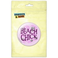 Plaža Chick Hibiscus Cvijeće Pinback Gumb Pin značka