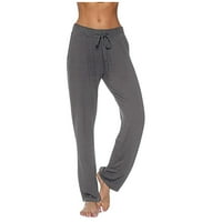 Ženske joga hlače izvlačenje labavo ravne cijevi za slobodno vrijeme sportske hlače Grey XL