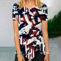 Žene Ležerne prilike nepravilne bluze 4. srpnja Američka zastava Štampaj ljetni kratki rukav okrugli