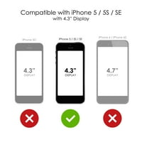 Case za razlikovanje za iPhone 5S SE - prilagođeni ultra tanki tanki čvrsti crni plastični poklopac