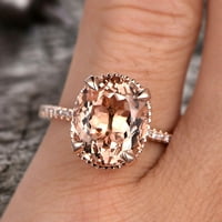 11x ovalni rez 4. Carat morgatni zaručnički prsten dijamant moissitni vjenčani prsten 10k ružičasto