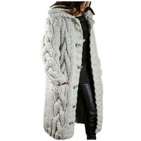 Loyisvidion kaput Ženska kapuljača Kardigan Velike veličine Džemper Džepni grudi dugih rukava kaput