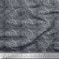 Soimoi Grey Japan Crepe saten tkanini Print Blok za ispis tkanina sa dvorištem širom