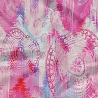 Onuone Rayon Rose ružičasta tkanina Twirl & Mandala šivaće tkanina od dvorišta otisnuta DIY odjeća šiva
