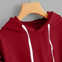 Za žene s kapuljačom Plus veličine ŽENSKI PISME Dugi rukav duks dukserice pulover vrhovi bluza crvena