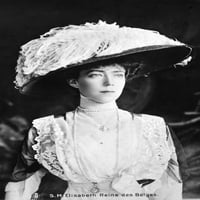 Kraljica Elisabeth. Nqueen iz Belgijanca, 1909-1934. Fotografiran tokom Prvog svjetskog rata I. Poster