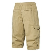 Hwmodou muške teretne hlače od pune boje plus veličina sa džepovima Proljetna proljeća Ljeto muške hlače