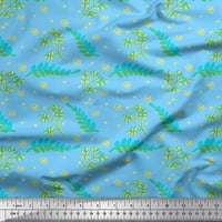 Soimoi Blue Rayon tkanina Dot i lišće Ispiši šivanje tkanine dvorište široko