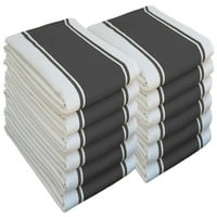Native Fab stripe kuhinjski ručnik za ručnik od pamuka sive bijele boje