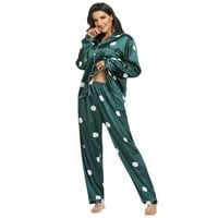 Monfince jesenska proljeća ženska Silk saten pidžama set dugme dolje cvjetni uzorak salon za spavanje