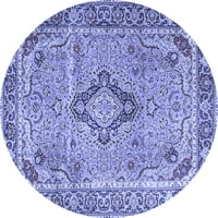 Ahgly Company u zatvorenom okruglom perzijskim plavim tradicionalnim prostirkama područja, 7 'runda