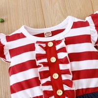 B91XZ 4. srpnja haljine dječje djece djevojke julske zvijezde Stripe Stripe Day Džerbene plave 12-mjeseci