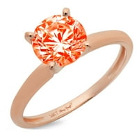 3.0ct okrugli rez Crveni simulirani dijamant 14K ružičasto zlatne obljetnice za angažman prsten veličine