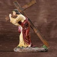 Isus Cross Slika Isus koji nosi križ Skulpture Resin Isus Crucifi Christian Decorations Religiozni poklon